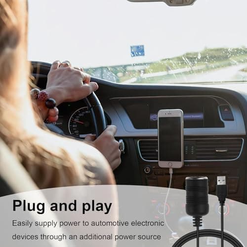 2PCS 5 V USB A Mâle Vers 12 V Adaptateur de Prise Allume Cigare de Voiture, 12 et 27 Pouces Deux Longueurs USB Prises Allume Cigare, pour Enregistreur Conduite Chien Électronique Chargeur de Voiture
