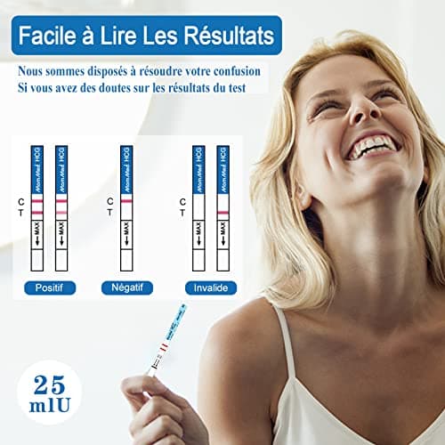 Test de Grossesse MomMed (HCG20), 20 Test de Grossesse avec 25 Gobelets d'Urine, Résultats Rapides et Précis de 25 mUI/ml, Tests de Grossesse Précoce à Domicile