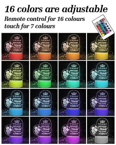 VICTERR Cadeau Mamie Anniversaire, Cadeau Fete Des Grand Mere, Veilleuse Led Cadeaux D'anniversaire, Lampe Cadeaux Pour Mamie Original, Cadeau Mamie Original Idée Cadeau Fete Des Mamies, Grand Mère