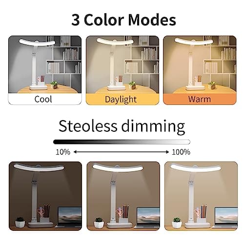 Lampe de Bureau Table Sans Fil Rechargeable Grande Batterie 4000MAH/Haute Lampe de Lecture 60CM/ Puissante 60 LED 8W/ Touch Intensité variable/Multifonctions,lampe de chevet a pile Enfant Chambre