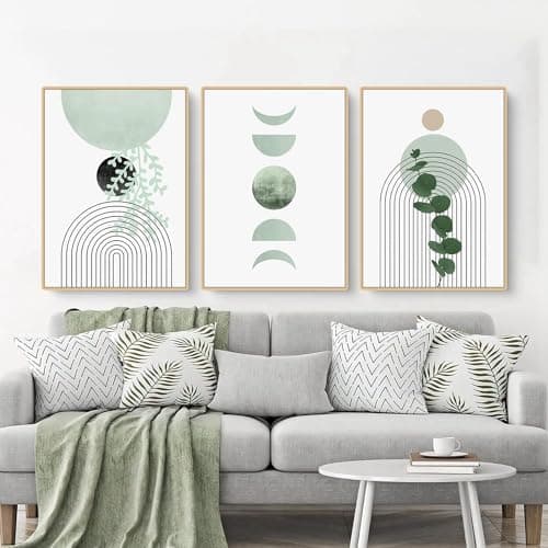 QPLGTU Lot de posters géométriques, images abstraites de fleurs et de plantes, poster imprimé pour salon, arrière-plan décoration murale, sans cadre (style 5,20 x 30 cm x 3)