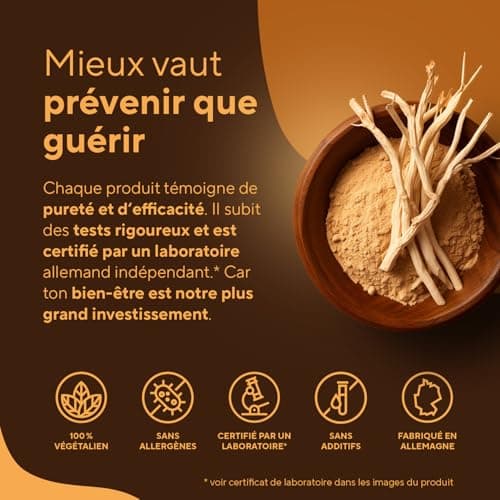 Ashwagandha Bio - Extra Fort: 650mg (360 Gélules) - Withanolide - Bien-Être Mental & Physique, Sommeil, Cardiovasculaire - Vegan - Sans: Additifs, Lactose & Gluten - TRUE NATURE