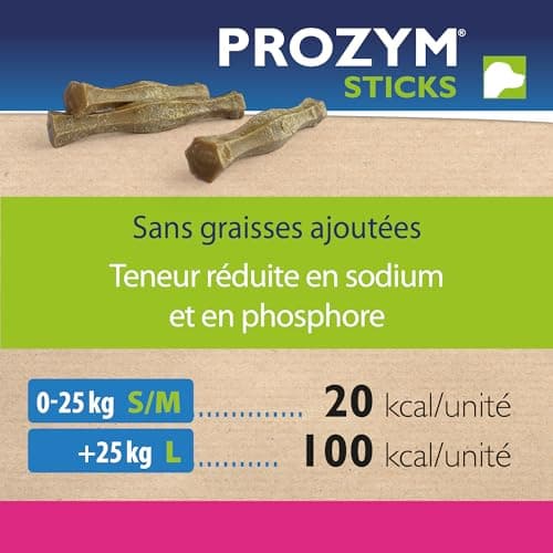 PROZYM RF2 Pack 2x12 Sticks - Spéciale Hygiène Dentaire Naturelle - Recommandé par des Vétérianire - Formule Vegan pour Chien - 24 Sticks (-25kg)
