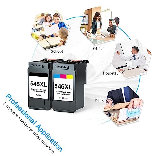7Magic PG-545XL CL-546XL Remplacement pour Cartouche Canon 545-546 pour Cartouche Encre Canon 545 et 546 XL pour Canon Pixma TS3450 TS3350 TS3150 TR4550 TR4650 MG2550S MG3050 MX495 (Noir, Couleur)