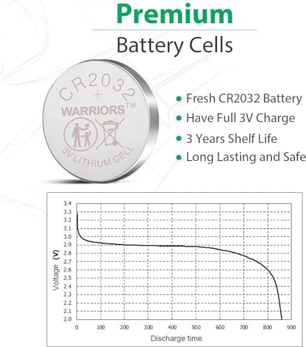 Warriors 10X Pile Piles 2032 CR2032 Bouton 3V,Emballage à l'épreuve des Enfants, pour appareils Smart Home, clés de Voiture (10 Pack)