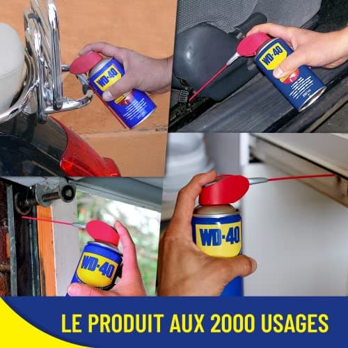 WD-40 Produit Multifonction Spray Double Position Sans Silicone Non Conducteur Compatible Plastiques, Caoutchoucs, Tous Métaux 200 ML