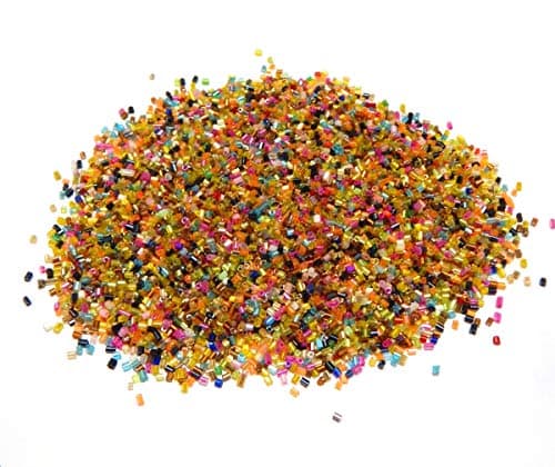 Lot de 4500 perles de rocaille en verre de 2 mm x 1,7 mm - Perles de rocaille - Tubes - Baguettes - Perles poney - Couleurs mélangées