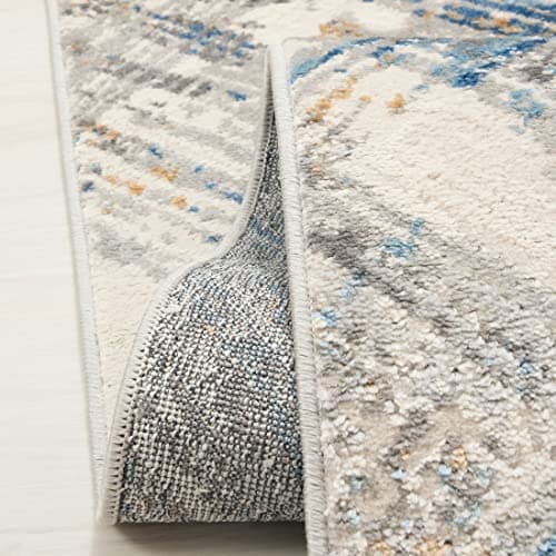 Mazovia Tapis Salon Modern - Tapis Grande Taille de Chambre Adulte Moderne à Poils Ras - Moquette pour Chambre et Salon - Rug Motif Abstrait Vintage - Gris Bleu 80x150 cm
