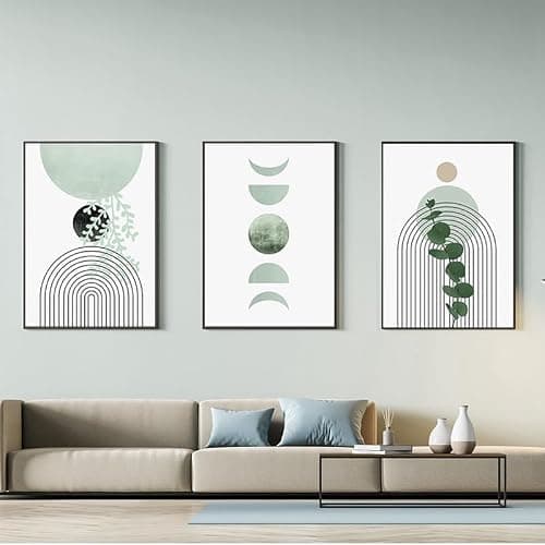 QPLGTU Lot de posters géométriques, images abstraites de fleurs et de plantes, poster imprimé pour salon, arrière-plan décoration murale, sans cadre (style 5,20 x 30 cm x 3)