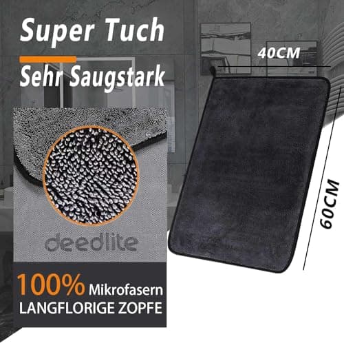 Deedlite Totalclean Chiffon Microfibre XXL Original, Torchons Lavette Microfibre Ménage Plus Doux, Plus Absorbants, Non Pelucheux, pour Maison, Cuisine, Voiture, Shiny Bath Serviette