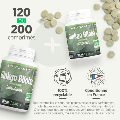Ginkgo Biloba Bio 300 mg - Comprimés (200 unité (Lot de 1))