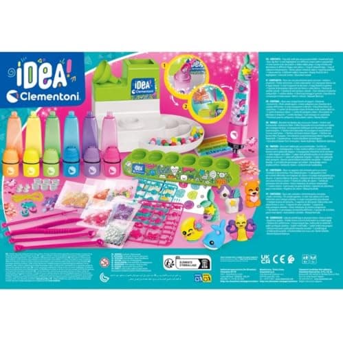 Clementoni - Coffret créatif : L'atelier des fluos : 10 fluos amusants, dès 7 ans - Inclus des bouchons, des mines, des capuchons - Loisirs créatifs - Jeux Éducatif pour enfant - Fabriqué en Italie