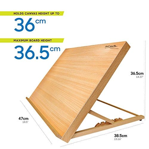 Mont Marte Planche à dessin A3 avec bande élastique en bois de hêtre inclinable avec bande élastique pour sécuriser les travaux.