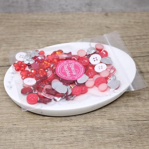 Lot de 100 boutons plats en acrylique et résine Rouge