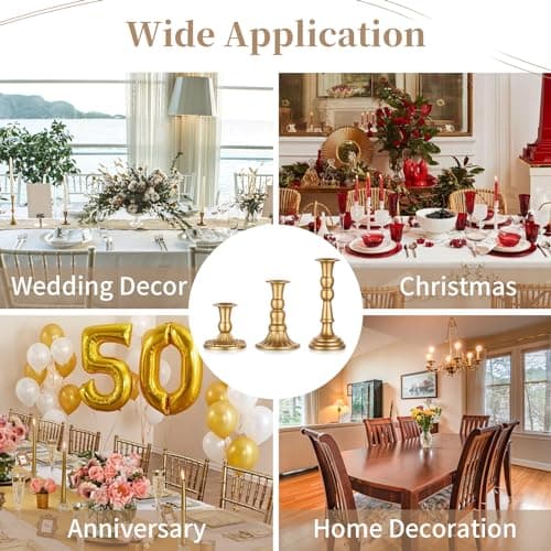 Sziqiqi Bougeoirs pour Centre de Table Mariage - 3 Pièces Chandeliers en Métal Photophore Decorative pour Noël Mariage Cérémonie Fête