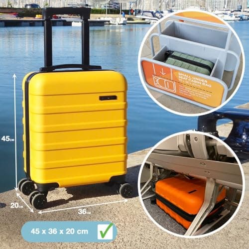 Cabin Max Anode 45x36x20 cm Valise à Main à Coque Rigide et légère 4 Roues, Cabine Valise Easyjet (30L 45 x 36 x 20 cm)