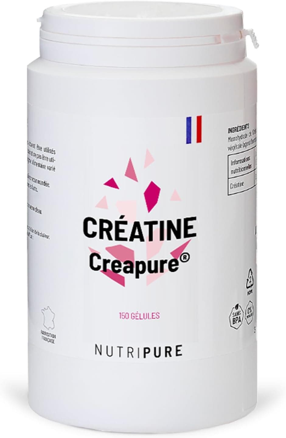 Nutripure - Créatine Monohydrate Creapure® 100% Pure - 150 Gélules