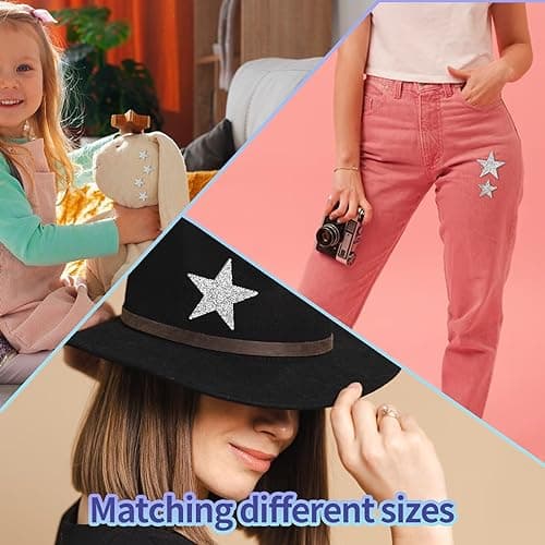 Lot De 16 Strass Thermocollant Étoile Strass Et Paillettes Écussons Thermocollants En Forme D'Étoile En Strass Sur Étoiles Argentées Pailletées En Tissu Blanc Brillant Pour Jeans, Sacs, Chapeaux