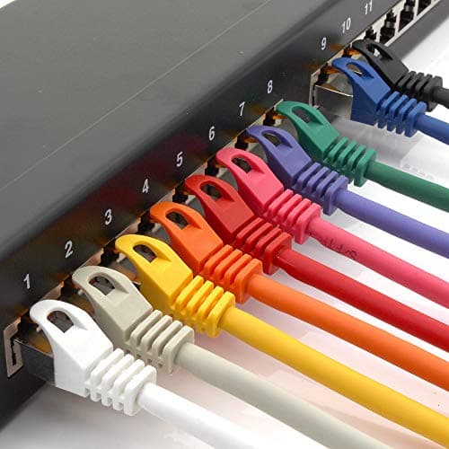 1aTTack.de 1m - Câble réseau Cat.7 5 couleurs 01-5 pièces Câble LAN Gigabit Ethernet Câble patch 10000 Mbits Câble Cat7 Câble S FTP PIMF blindage LSZH Câble brut Cat.7 Prise Rj45 Cat 6a - 5 x 1 mètre