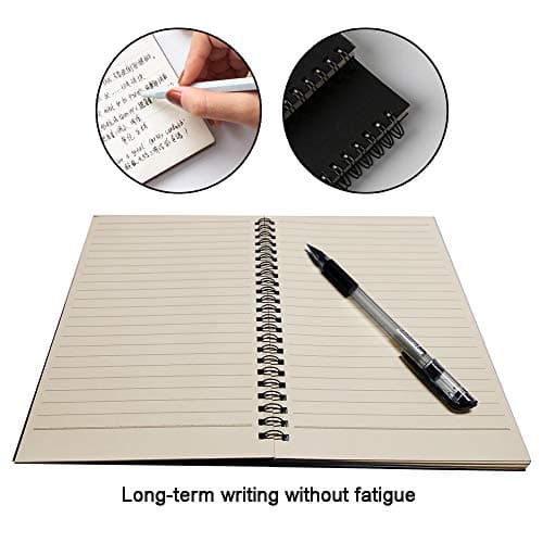 SIYI-XIU 2Pcs A5 Carnet de Notes à Spirale Cahiers Classique en Couverture Kraft Blocs Notes Spirales Doté Ligné Bloc Note 60 Feuilles,Noir