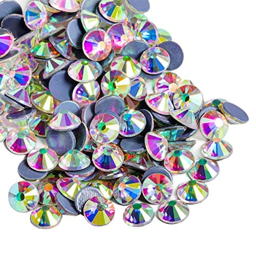Beadsland Hotfix strass, 1440pcs dos plat cristal strass artisanat vêtements bricolage décoration, Cristal AB, SS20, 4.6-4.8mm