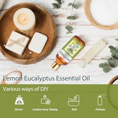 HEYTREE Huile essentielle d'eucalyptus citronné 100ml, 100% huiles essentielles naturelles pures, Repousser les petits animaux, parfait pour l'aromathérapie, le massage, le bain, la salle de bain