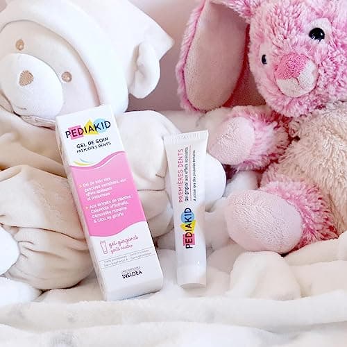 PEDIAKID | Gel de Soin Premières Dents | Apaise & Protège les Gencives | Actifs 100% d'Origine Naturelle aux extraits de Plantes: Calendula, Camomille Romaine & Clou de Girofle |Goût Neutre| Tube 15ml