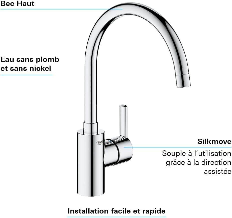 Mitigeur monocommande Evier Feel Chromé 32670002 (Import Allemagne)