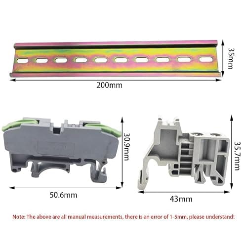 CTRICALVER Bornier de Rail DIN,Kit de Bornier, 10 pcs Bornier (Vert herbe), avec Bande de Repérage, Bande de Connexion(2/3/4/5/10pin) et Module Fixe