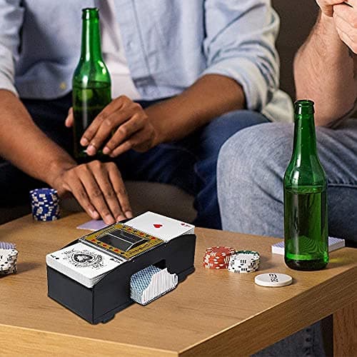 Mélangeur Automatique de Cartes à Jouer au Poker - Machine de Jeu USB à Piles - pour Poker, Maison, Fête, Jeux de Cartes, Tables