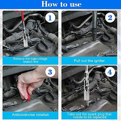 AFASOES Cle a Bougie 16/21MM Flexible Clés à Bougie Clé à Douille à Poignée en T Clé à Bougie d'Allumage Cle a Bougie Moto Clé à Bougie Articulée avec 2 Douilles pour Bougie d'Allumage pour Voiture