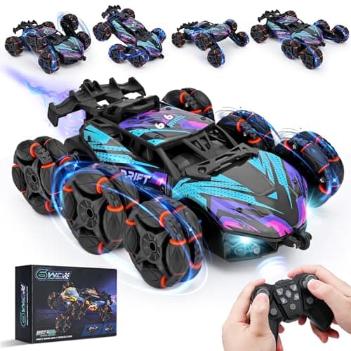 Mamowla RC Voiture Télécommande Jouets pour Enfants, 4WD 2.4 Ghz RC Voiture Cascadeuse Télécommandée avec Pulvérisation et Lumières, pour Garçon Fille Jeux Extérieur Enfants de 8 à 12 Ans, Vert