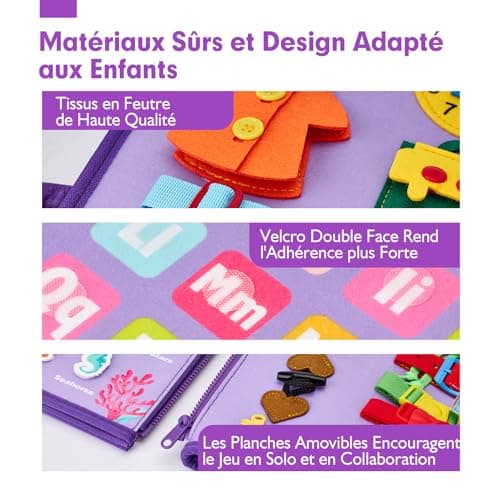 hahaland Busy Board Jouet Sirène Montessori pour Enfant 2 3 4 5 Ans 5 Couches Planche pour Fille de 3 Ans Cadeau pour Enfant Fille 2 3 4 5 Ans