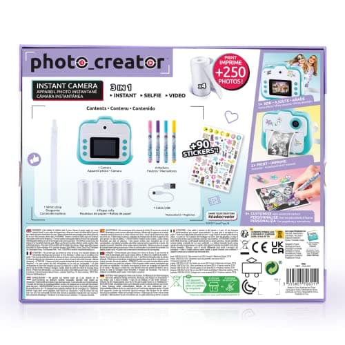 Canal Toys - Appareil Photo Instantané Enfant - Selfie & Caméra Vidéo - 4 Rouleaux de Papier d'Impression pour 250 Photos - Cadeau pour Garçon & Fille - Dès 8 ans - CLK 001
