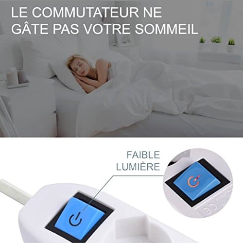 Electraline 32055 Bloc Multiprise 8 Prises avec interrupteur - câble 1,5 m