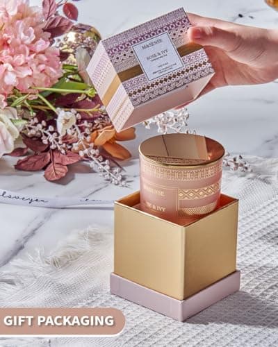 M&SENSE Bougie Rose Ivy, Bougies parfumées pour femmes, bougies de soja naturel à combustion lente de 45 heures 210g, bougies d'aromathérapie de luxe pour soulager le stress, décoration d'intérieur