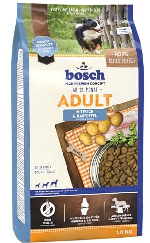 bosch HPC Adult avec poisson et pommes de terre - Croquettes pour chiens adultes de toutes races - 1 x 15 kg