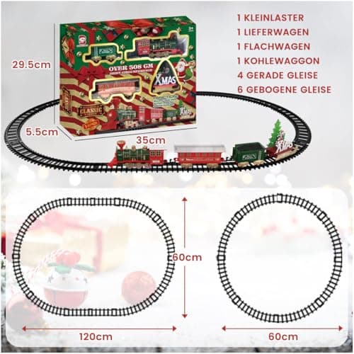 Daity Train Electrique Noel Decoration De Un Éclairage Tamisé Et Un Son Calme Train Électrique Enfant Trains Autour Sapin De Noël Décoré pour Les Enfants De 3 Ans Et Plus