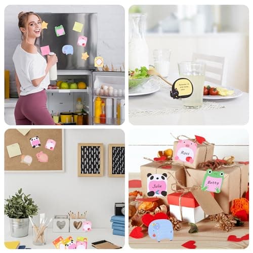 48 Blocs Feuilles Notes Autocollantes Animaux,960 Feuilles Petits Animaux Notes Autocollantes Feuilles Notes Autocollantes Adhésives Mignonnes pour Etudes Maison Bureau Cadeaux pour Enfants