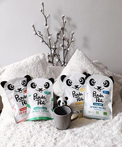 Panda Tea - thé certifié bio- coffret 4 mélanges (112 sachets) - challenge detox, relax, beauty, biologique