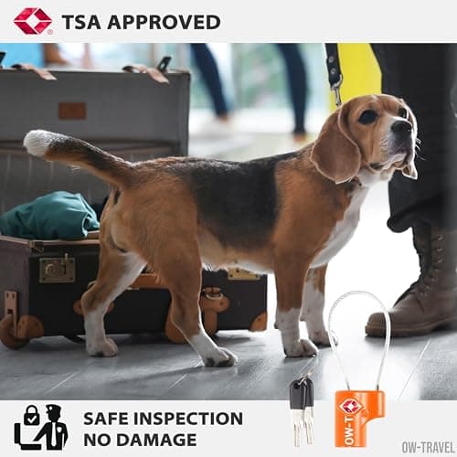 OW-Travel Cadenas Cable Clé TSA pour Valise. Cadenas Clef Antivol pour Bagages Casier Rangement Tente Camping. Cadenas USA. Accessoires de Voyage. Verrou a Cle Valise 1 Orange