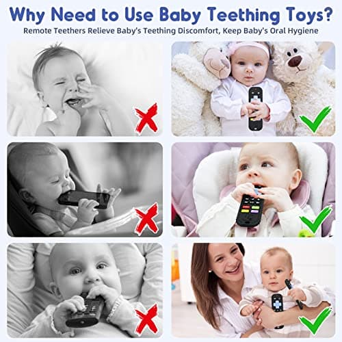 Soulagement des Dentition Jouet pour Bébés 0-6 12 Mois Cadeaux, Télécommande en Jouets de Bain en Silicone pour 3 6 9 Mois Autiste, Sensoriels de Qualité Alimentaire, Noir