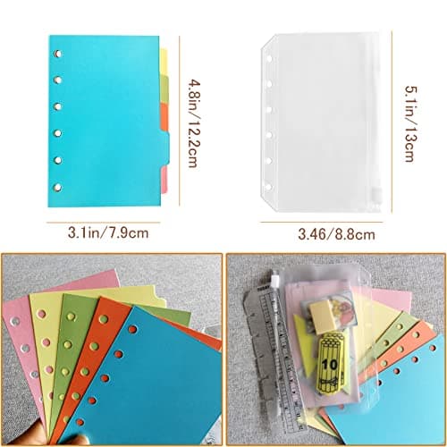 DY.2ten Lot de recharges A7 pour carnet de notes à 6 trous - 180 feuilles (recharges de papier quadrillé + papier ligné + papier kraft + papier vierge à feuilles volantes)