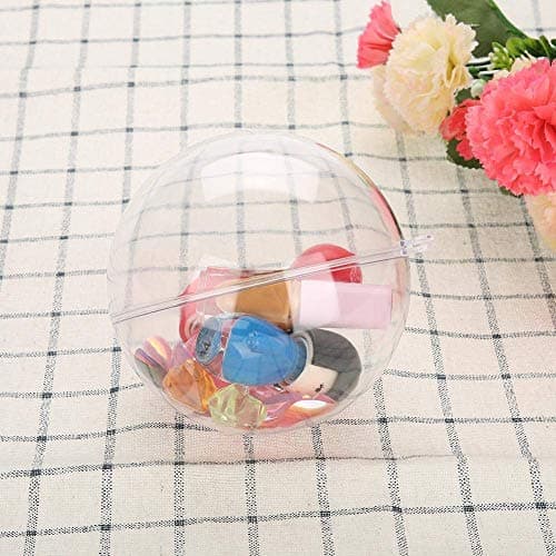 Boule en plastique transparent, 20 pièces Boule en plastique transparent à remplir Décorations de Noël pour mariage, Boule en plastique vierge à remplir DIY Bombe de bain Moule et décor