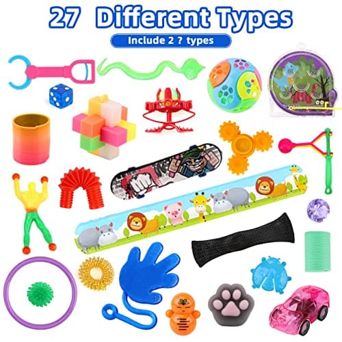AmyBenton Pinata Anniversaire Garcon Fille, 200pcs Petits Cadeaux Anniversaire Enfants Invites, Assortiment Jouets Anniversaire, Récompenses de Classe Scolaire, Prix du Carnaval