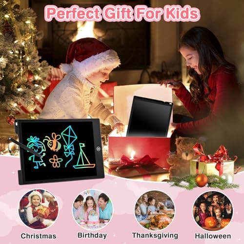 PINKCAT Jouet Bebe 1 2 3 4 5 6 Ans Tableau Magique Enfant 12 Pouces Tablette D'écriture LCD Tablette Dessin Graphique Ardoise Magique Effacable Cadeau Fille Game Boy Jeux Garcon