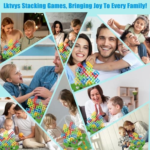 Lktvys 64 Pièces Montessori Jouet, Jeux de Société Adapté à Jeux de Société Adulte et Jeux pour Enfants, Cadeau Garçons et Fille 3-6 Ans, Jeux de Société pour Développer Patience et Concentration