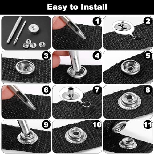 Amentalove 260 PCS Bouton Pression Metal,15mm Boutons Pression Metalliques pour Cuir,Pression Metal Couture avec 3 Outils de Fixation,Bouton Pression pour Vêtements Vestes Sacs Cuir DIY Craft (Silver)