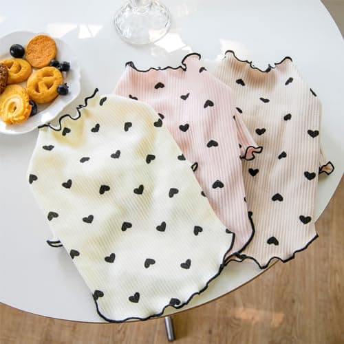 Yaopelky Vêtements pour petits chiens et chats – Été et automne – Chemise extensible à volants à manches longues pour chihuahua, schnauzer, Shih Tzu Yorkie (rose, taille S)