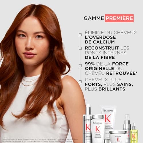 KÉRASTASE Première - Coffret Découverte - Pré-Shampoing Décalcifiant Ultra-Réparateur + Bain Décalcifiant Réparateur + Masque Filler Réparateur - Acide Citrique&Glycine - Cheveux Abîmés, Format Voyage